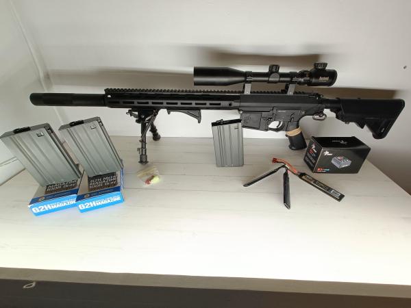 DMR G&G MBR SR25 E2 APC M-LOK (versión gearbox reforzado) + 3 Cargadores cortos 7,62 (100bbs)
